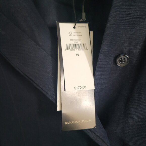 NWT BANANA REPUBLIC Linen-Blended Women's Jumpsuit in Navy Size 10 - Picture 4 of 5